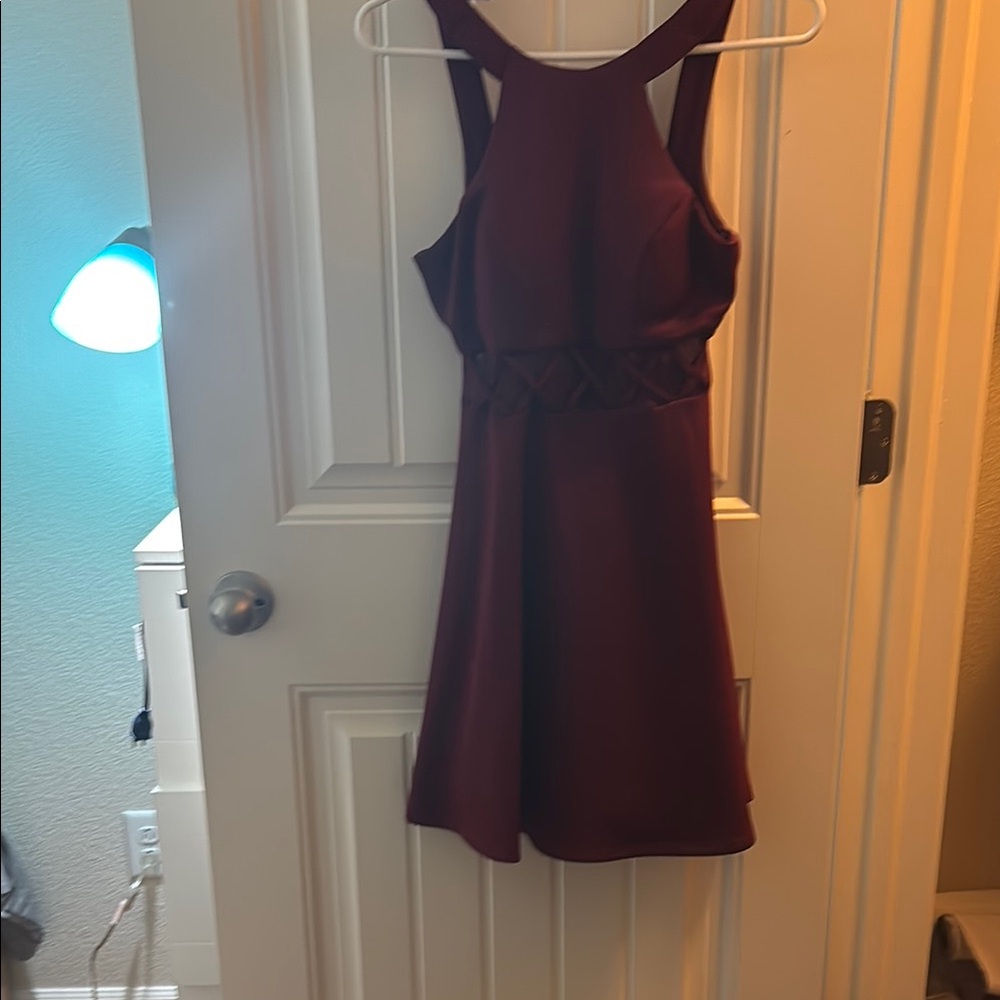 My Michelle Burgundy Mini Dress